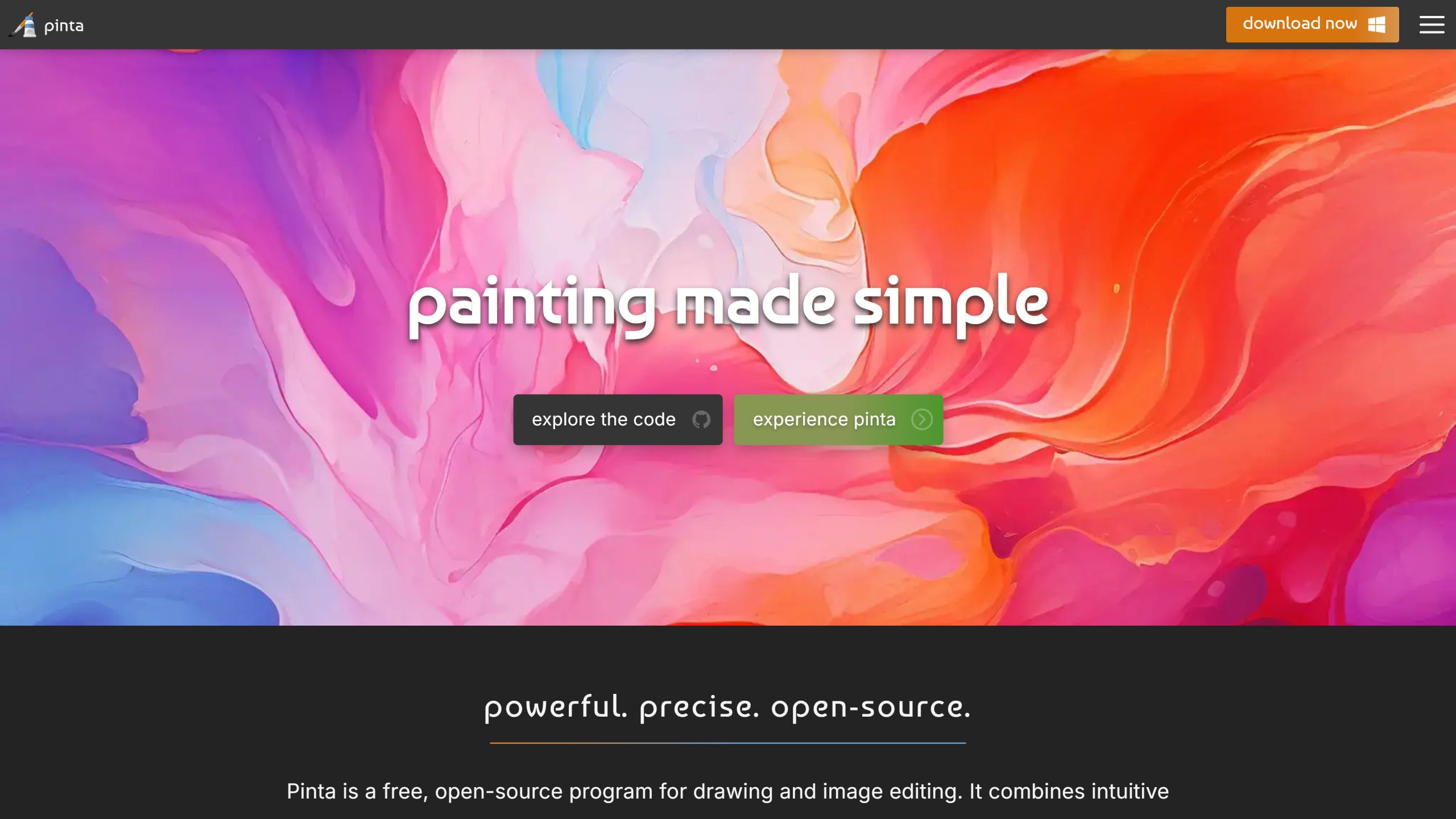 Pinta homepage