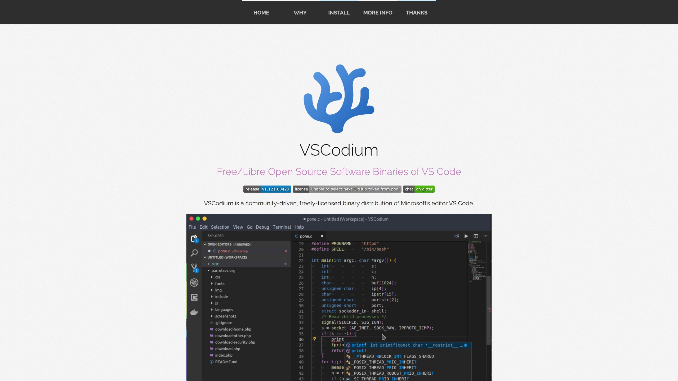 VSCodium website